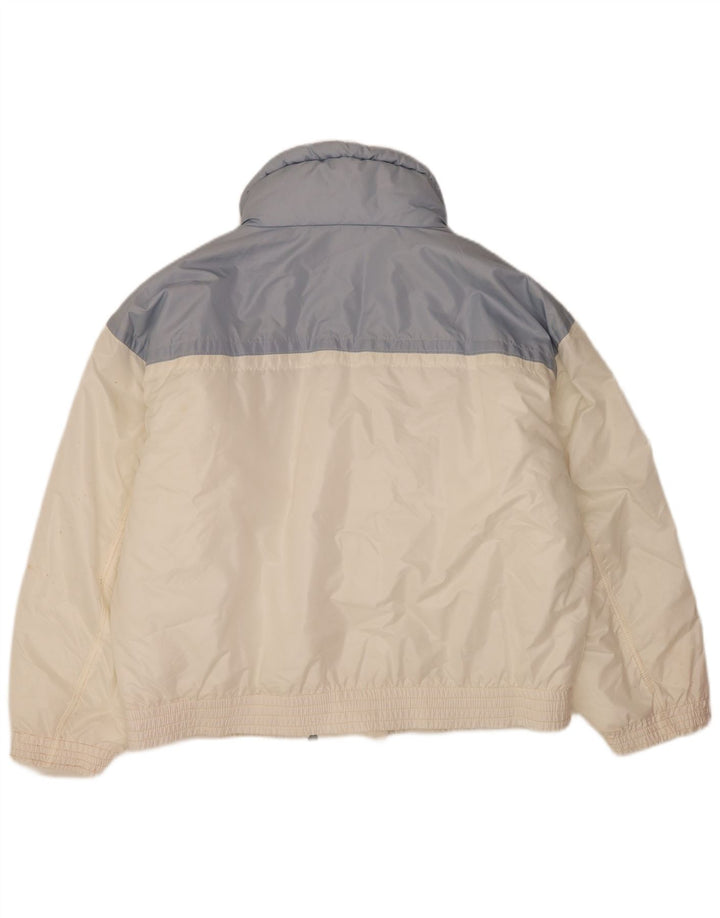 Luhta Jaqueta masculina acolchoada de ajuste solto Reino Unido 42 grande poliéster colorblock branco