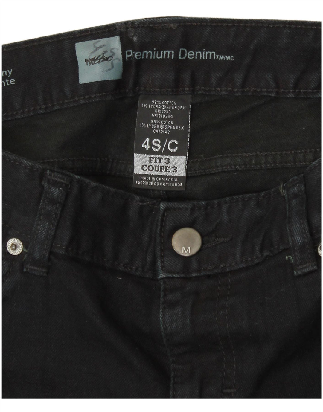 Calça jeans feminina Mossimo Stretch Skinny US 4 pequena W30 L30 algodão preto