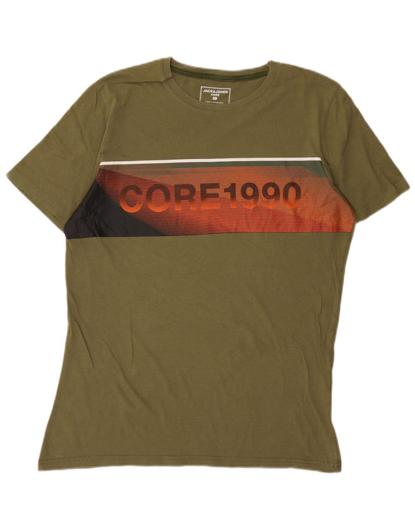 Camiseta gráfica masculina Jack & Jones Top XL algodão cáqui