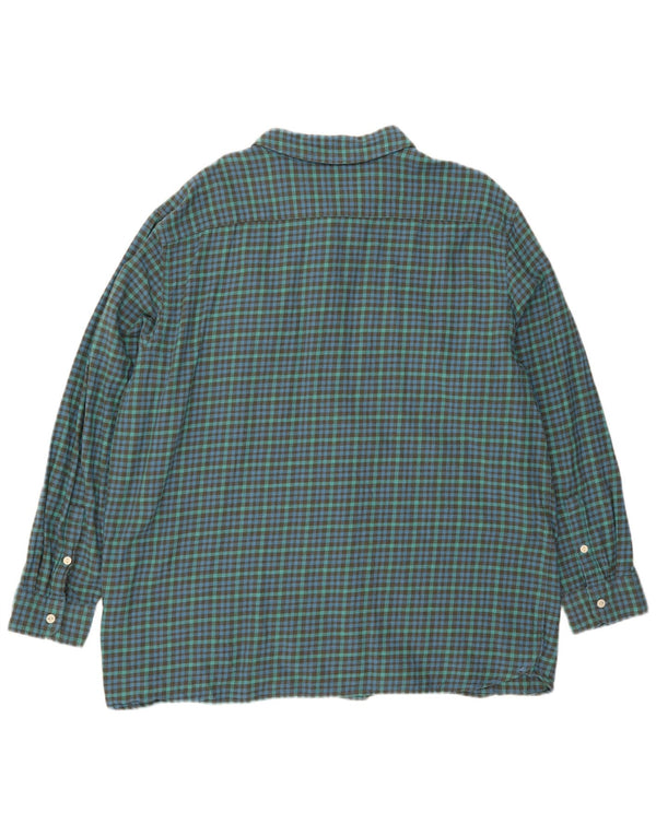 Camisa masculina de flanela relaxada Levi's XL verde algodão guingão