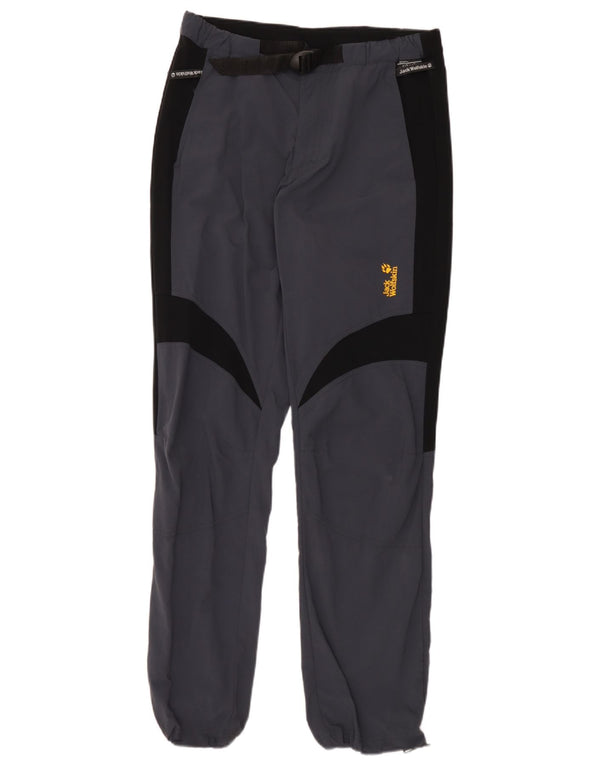 Calça jogger masculina Jack Wolfskin à prova d'água W33 L34 cinza colorblock
