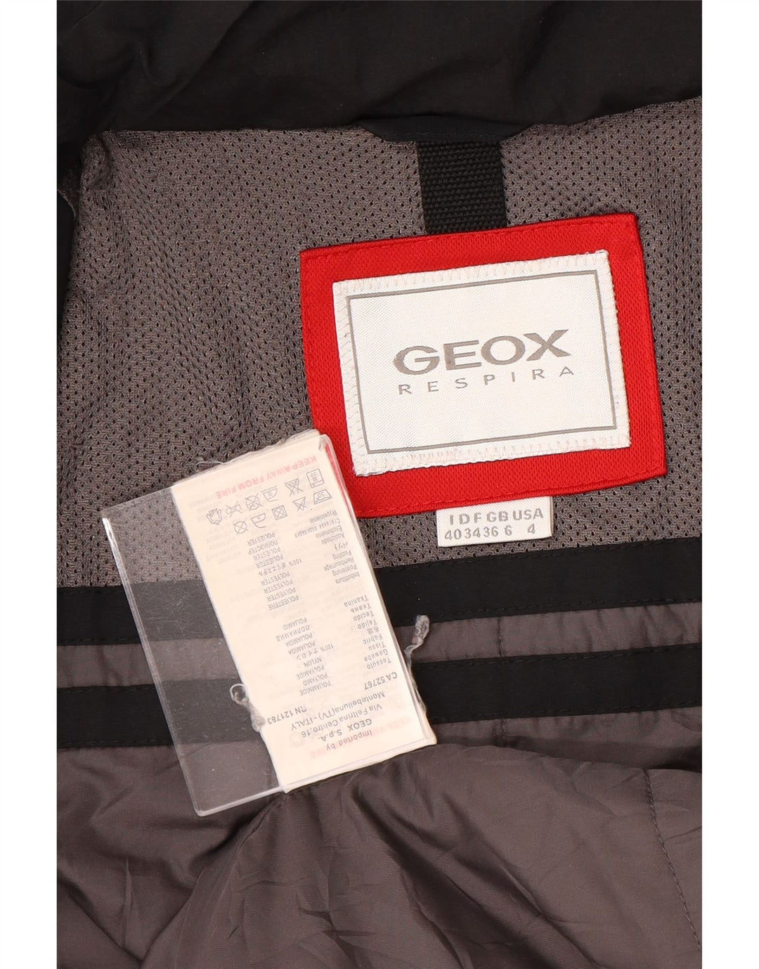 Casaco corta-vento feminino com capuz GEOX RESPIRA UK 6 XS preto poliamida