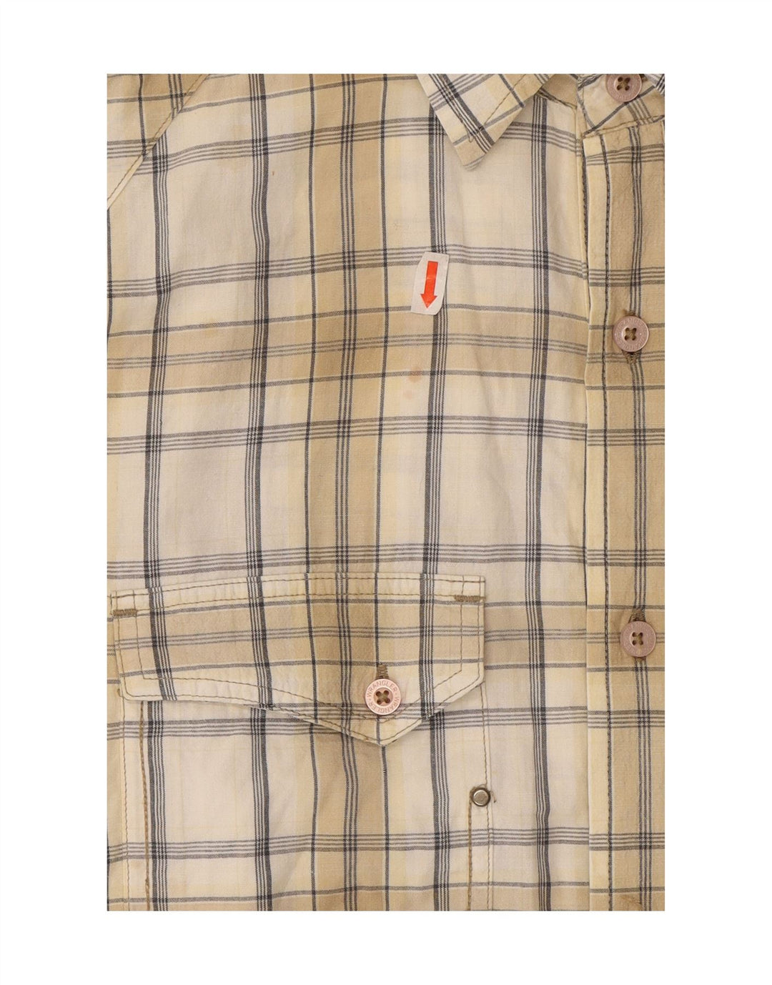 Camisa masculina clássica slim fit WRANGLER algodão xadrez bege médio