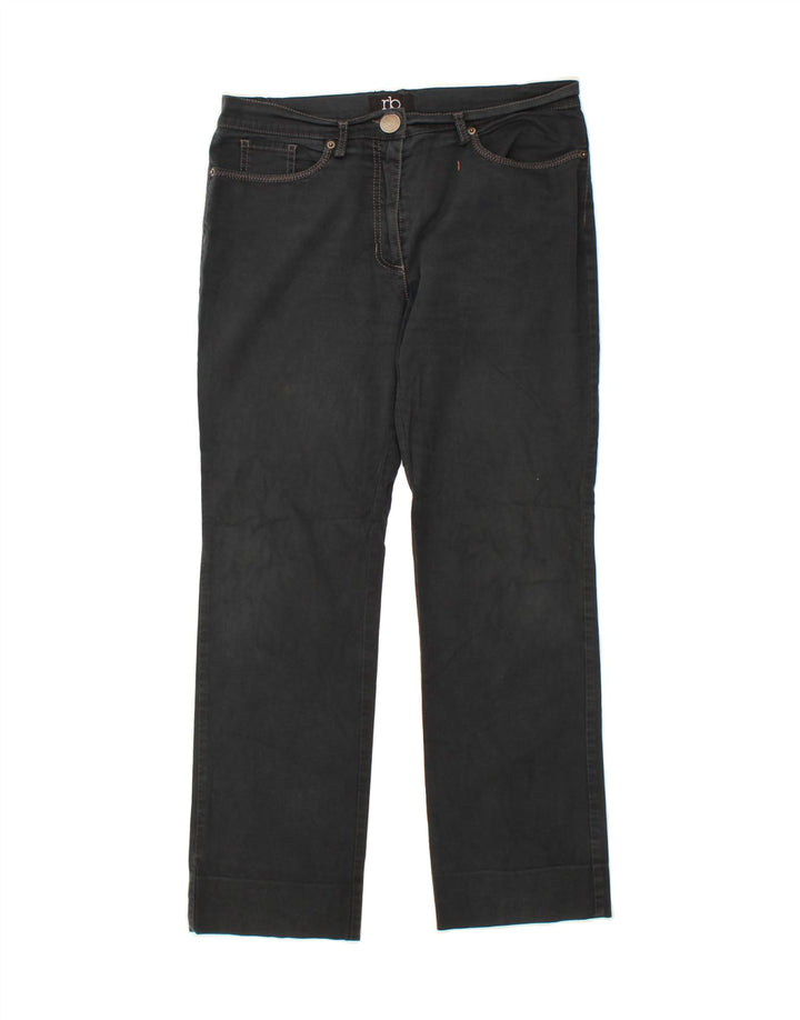 ROCCOBAROCCO Womens Straight Casual Trousers W34 L30 Black Cotton Vintage Roccobarocco and Second-Hand Roccobarocco from Messina Hembry 