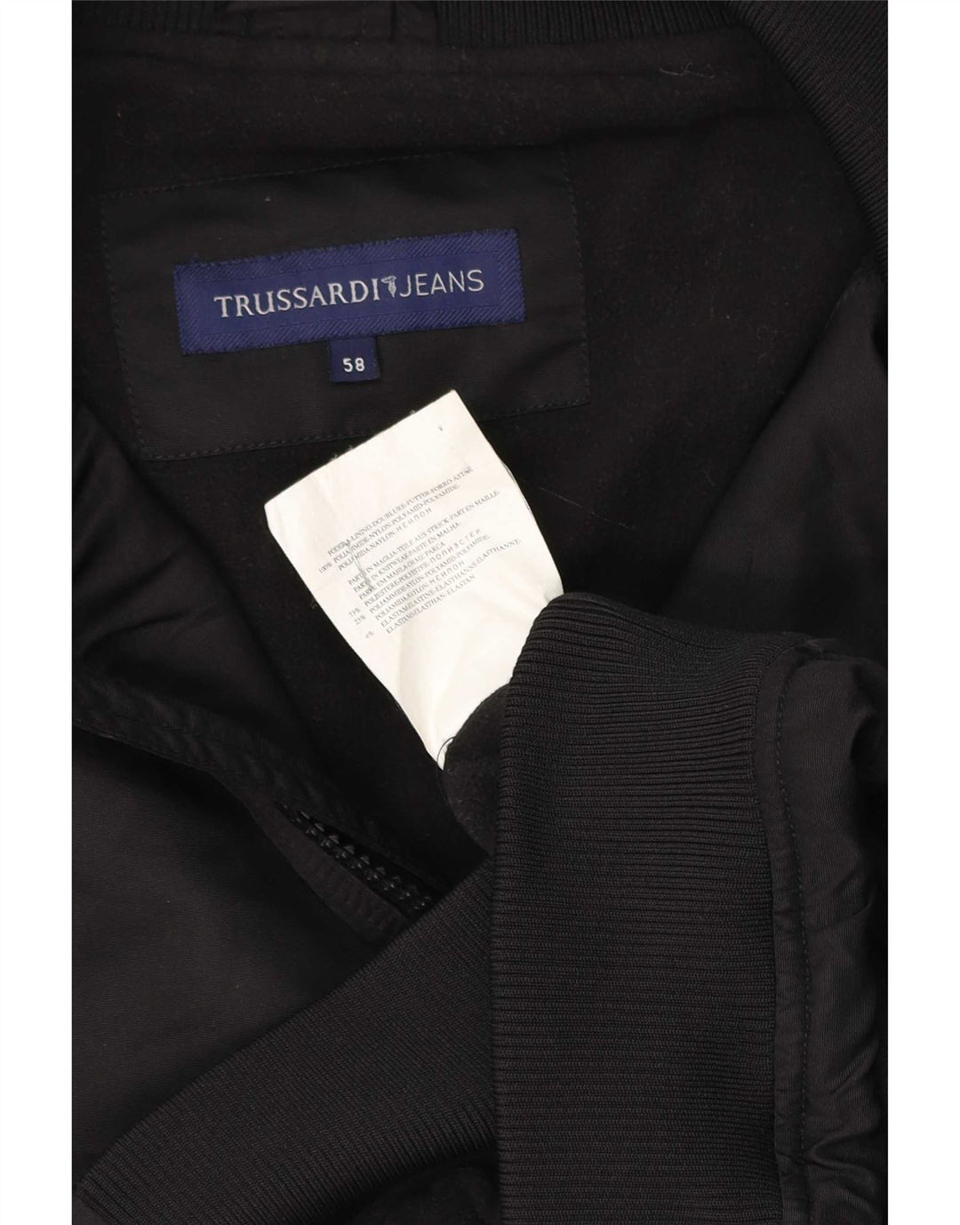 Jaqueta bomber masculina Trussardi Jeans IT 58 4XL poliéster preto