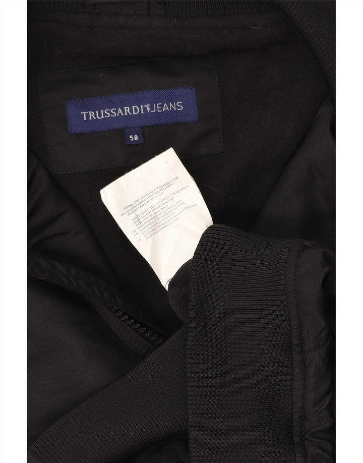Jaqueta bomber masculina Trussardi Jeans IT 58 4XL poliéster preto