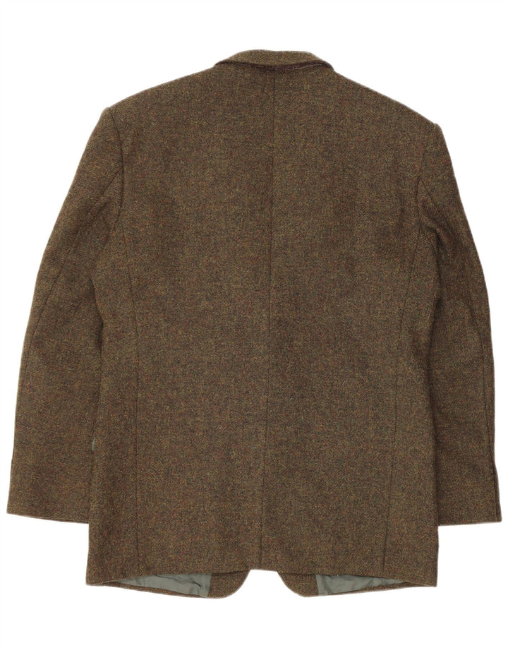 Jaqueta blazer masculina VINTAGE com 2 botões Reino Unido 38 médio cáqui salpicado