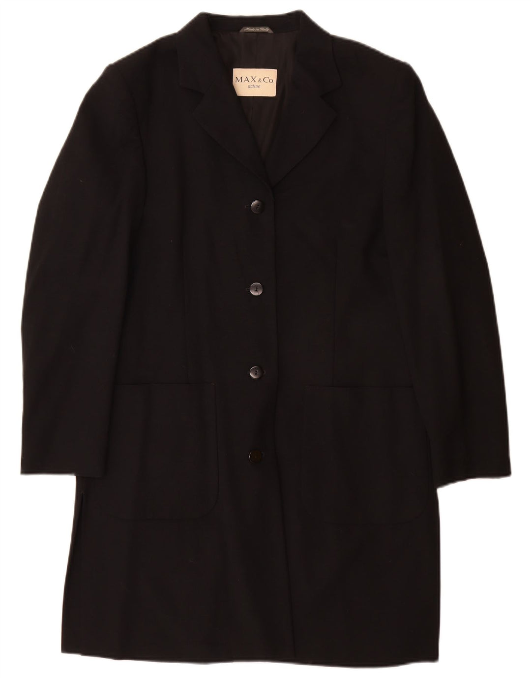 Sobretudo feminino Max & Co. UK 12 lã preta média