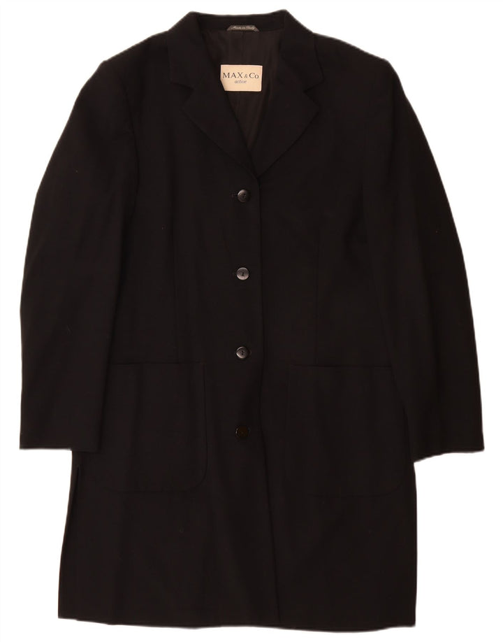 Sobretudo feminino Max & Co. UK 12 lã preta média