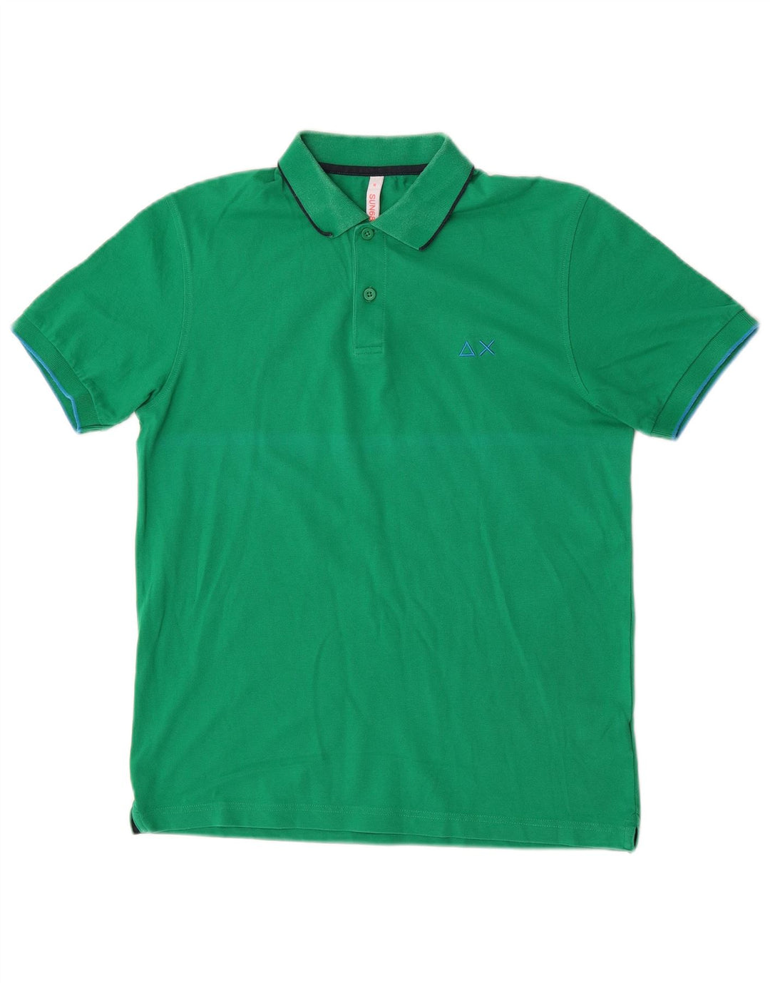Camisa polo masculina Sun68 de algodão verde médio