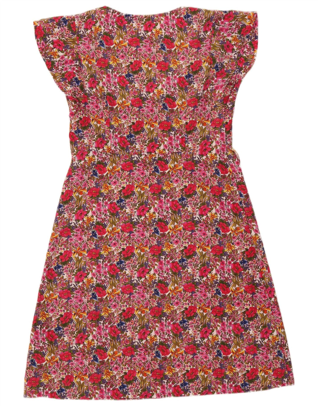 Vestido feminino Marks & Spencer A-Line UK 10 pequeno poliéster floral rosa