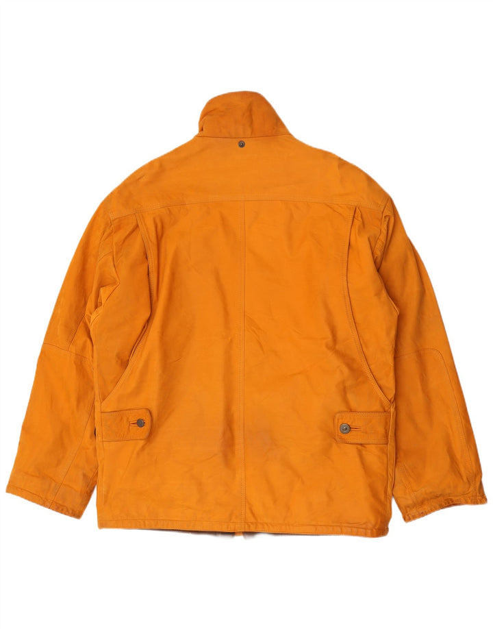 Jaqueta de couro masculina vintage IT 50 grande couro marrom