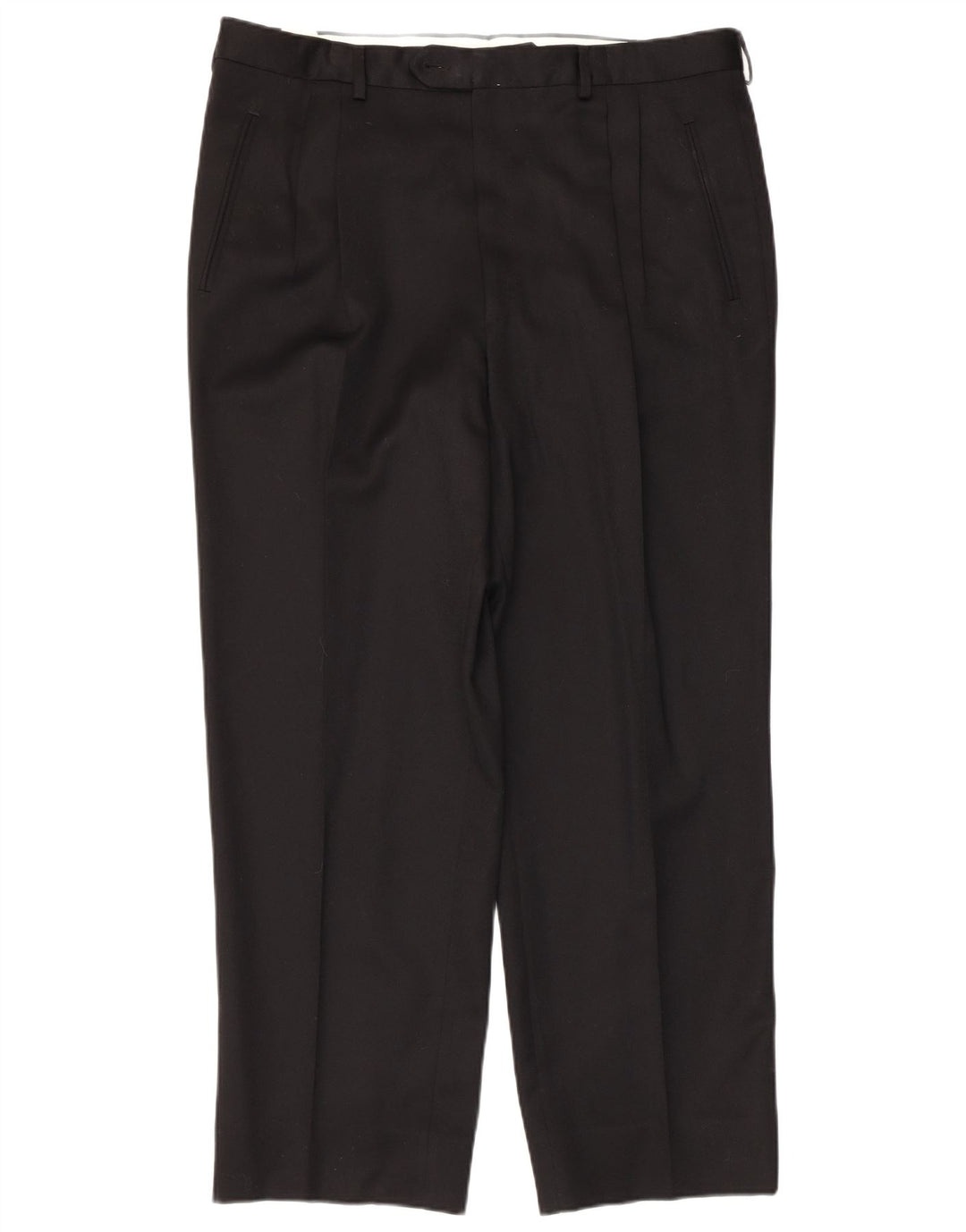 Daniel Hechter Masculino Pegged Suit Calças IT 56 3XL W38 L28 Lã Preta