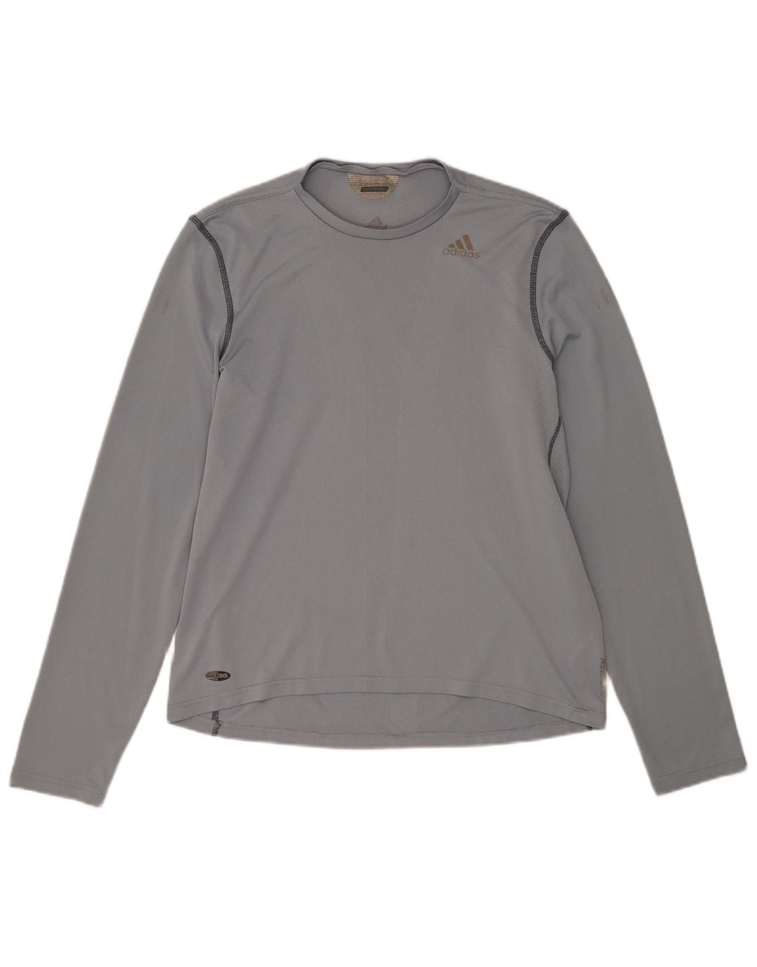 Adidas Mens Climacool Top Manga Longa Médio Cinza Poliéster