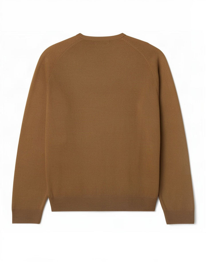 Suéter masculino Marks & Spencer Blue Harbor com decote em V médio bege