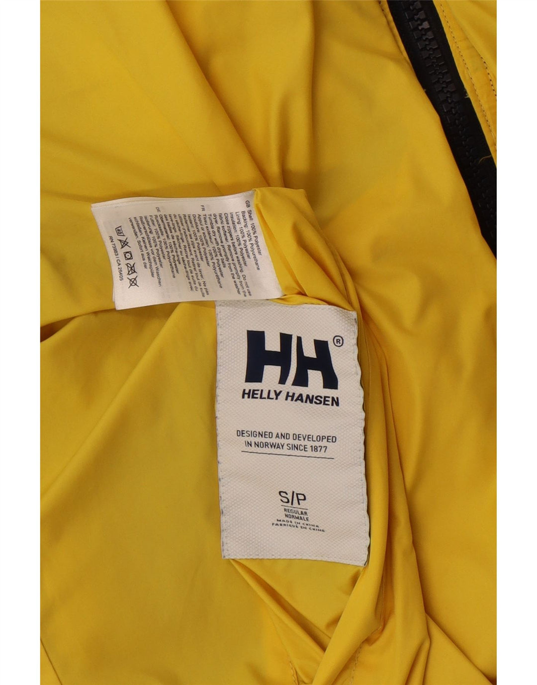 Jaqueta acolchoada reversível gráfica masculina Helly Hansen UK 36 pequena amarela