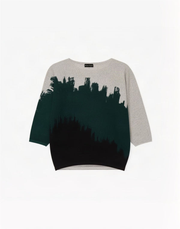 Suéter feminino Phase Eight com gola canoa UK 6 XS cinza colorblock