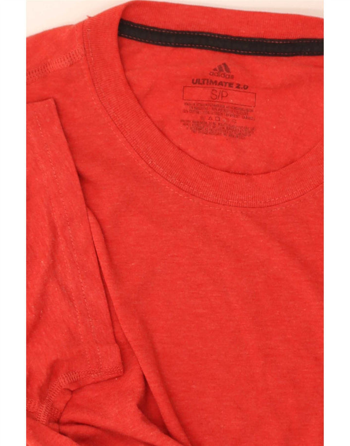 Camiseta masculina Adidas regular de manga curta top pequeno poliéster vermelho