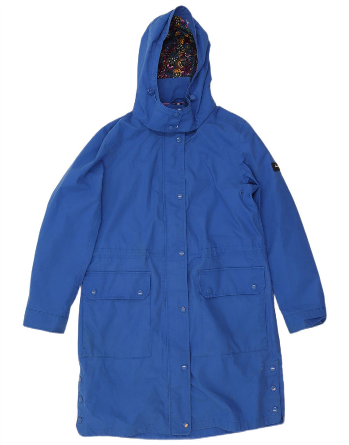 Joules capa de chuva feminina com capuz Reino Unido 10 poliéster azul pequeno