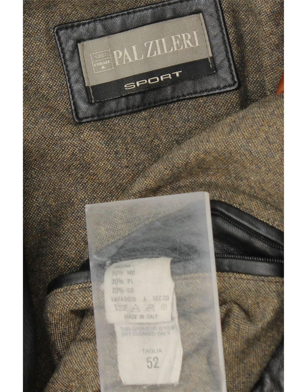 Casaco de couro masculino Pal Zileri IT 52 XL couro preto