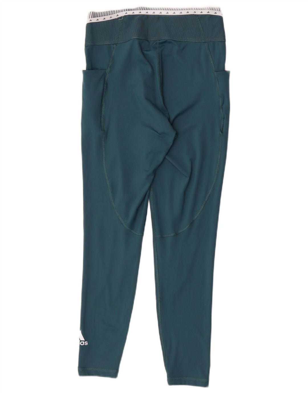 Adidas Womens Graphic Leggings UK 12/14 Médio Verde Colorblock Poliéster