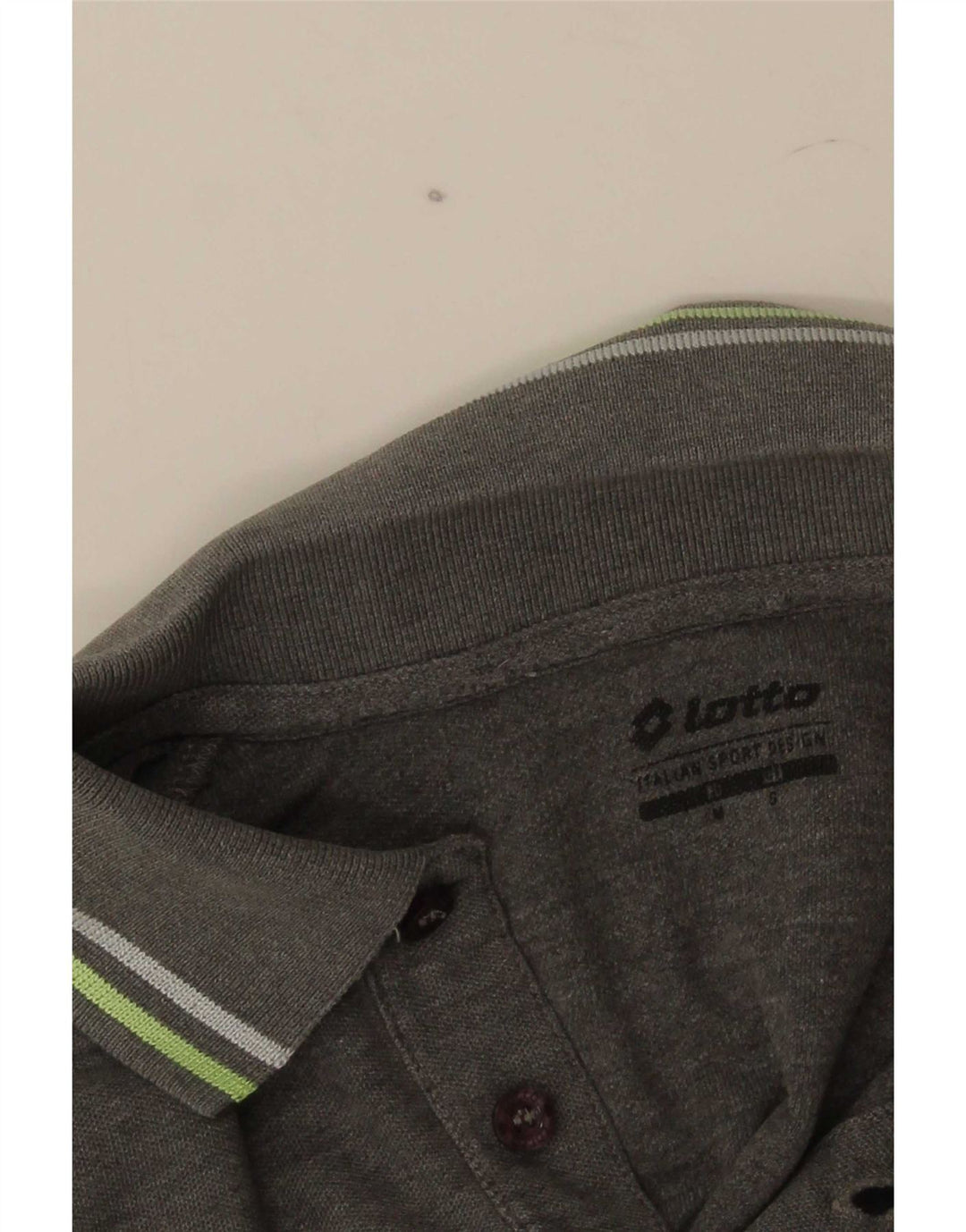 Camisa polo masculina de manga comprida Lotto pequena listrada cinza