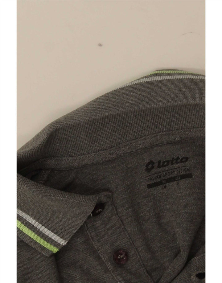 Camisa polo masculina de manga comprida Lotto pequena listrada cinza