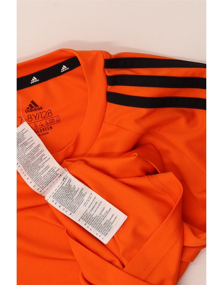 Camiseta Adidas Boys Aeroready Top 7-8 Anos Laranja Poliéster