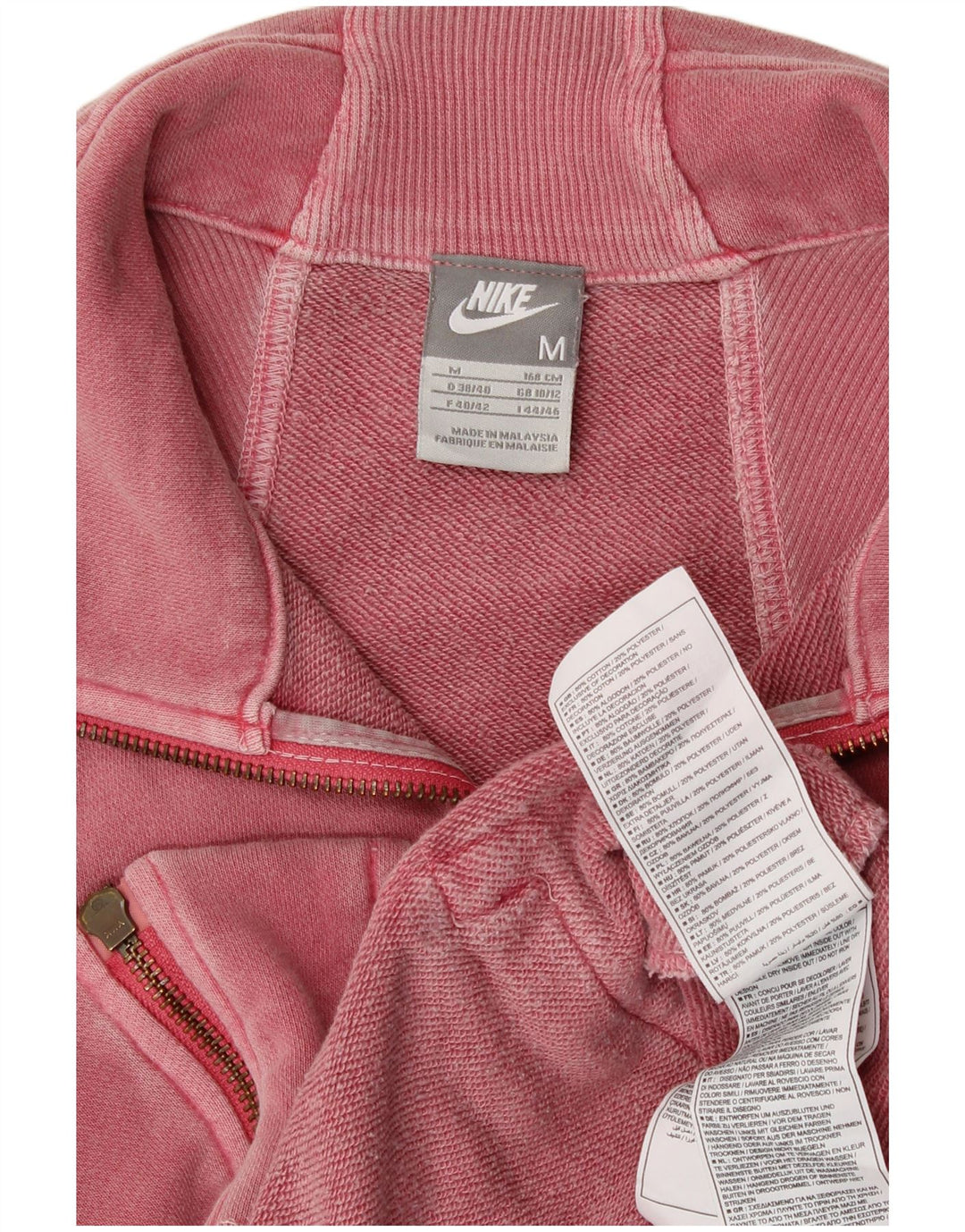 Nike Womens Tracksuit Top Jacket UK 10/12 Médio Rosa Algodão