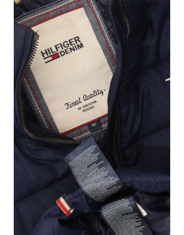 Jaqueta acolchoada feminina Tommy Hilfiger UK 14 poliéster azul marinho médio