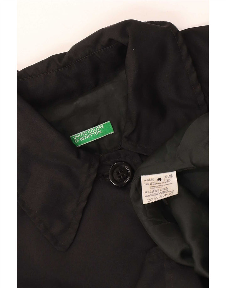 Sobretudo oversized feminino Benetton UK 10 pequeno poliamida preta
