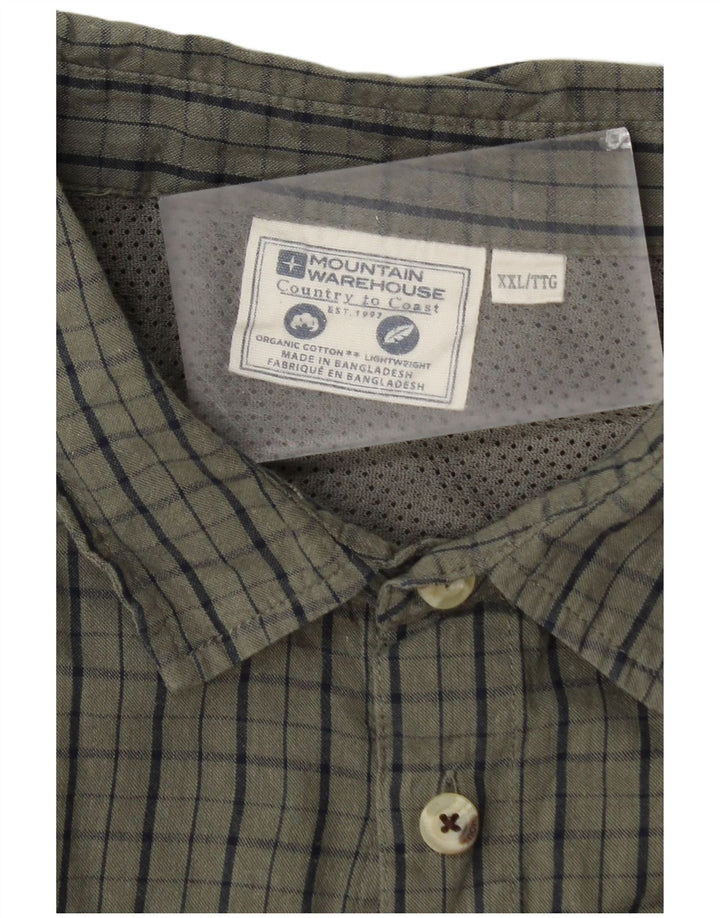 Camisa masculina de manga curta Mountain Warehouse 2XL verde xadrez