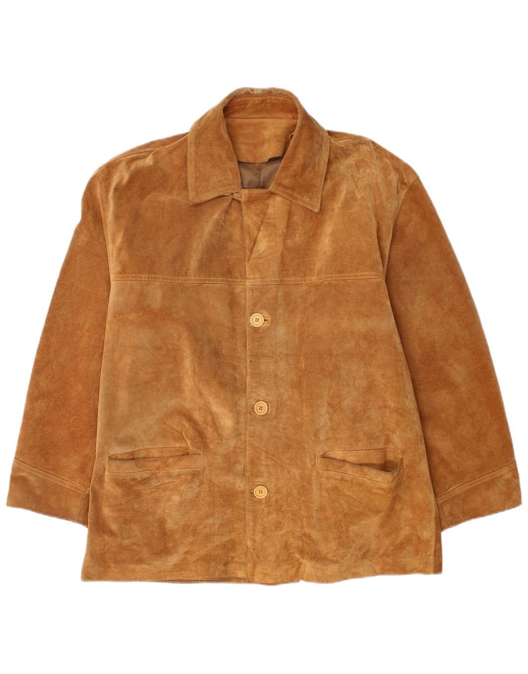Jaqueta masculina vintage de camurça IT 50 grande couro bege