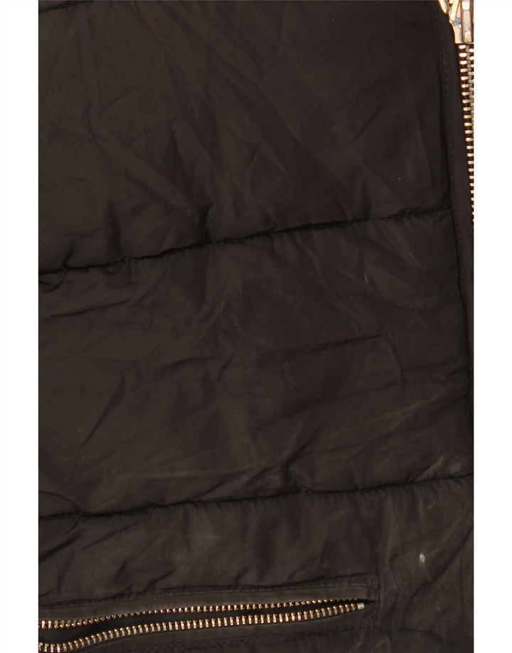 Jaqueta feminina acolchoada com capuz e capuz Topshop UK 4 XS poliéster preto