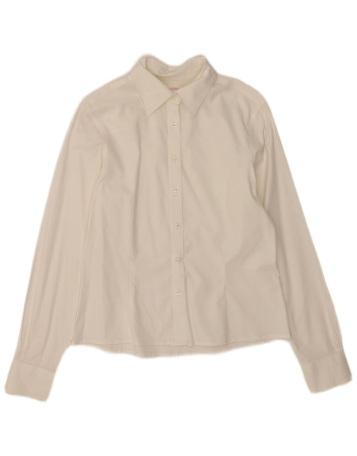 Camisa feminina Brooks Brothers sob medida US 6 algodão branco médio