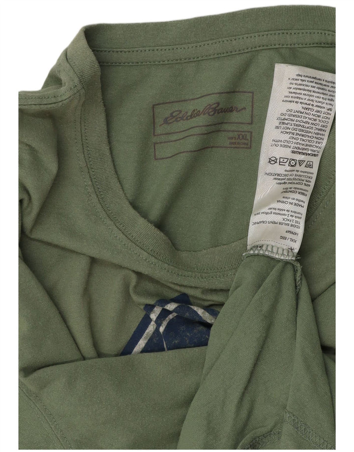 EDDIE BAUER Camiseta gráfica masculina Top 2XL algodão verde