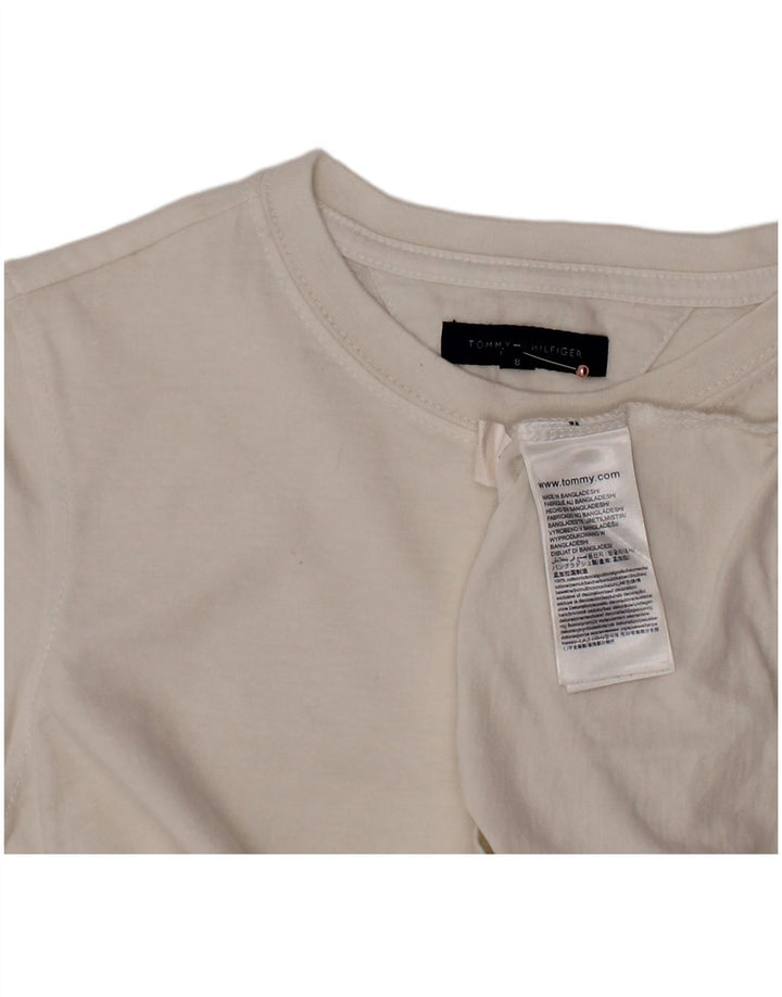 TOMMY HILFIGER Camiseta masculina 7-8 anos algodão branco