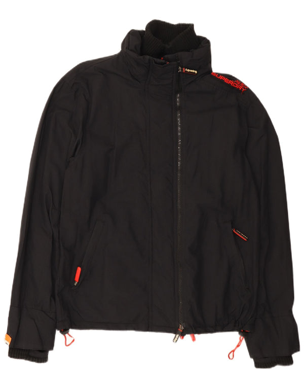 Jaqueta corta-vento feminina Superdry Windcheater Graphic UK 16 grande preta