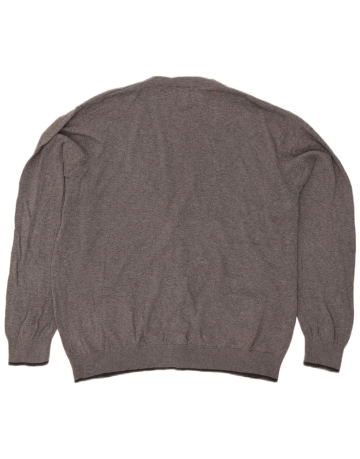 Suéter cardigã masculino Marks & Spencer Blue Harbor 2XL algodão manchado cinza