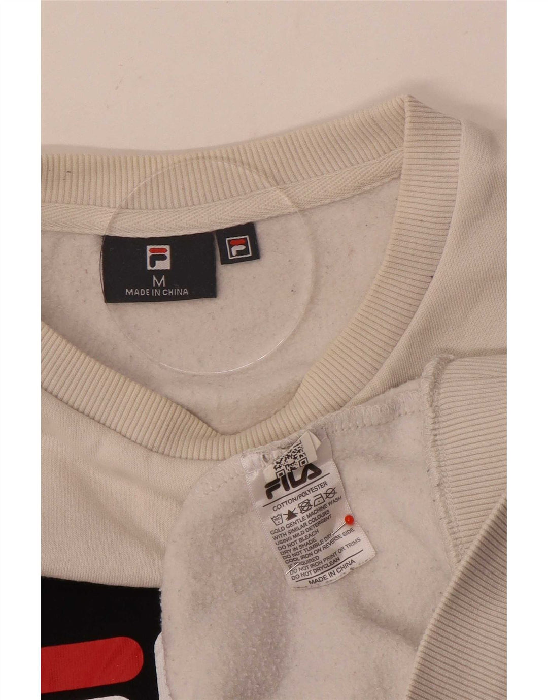 Fila moletom gráfico masculino jumper médio branco colorblock