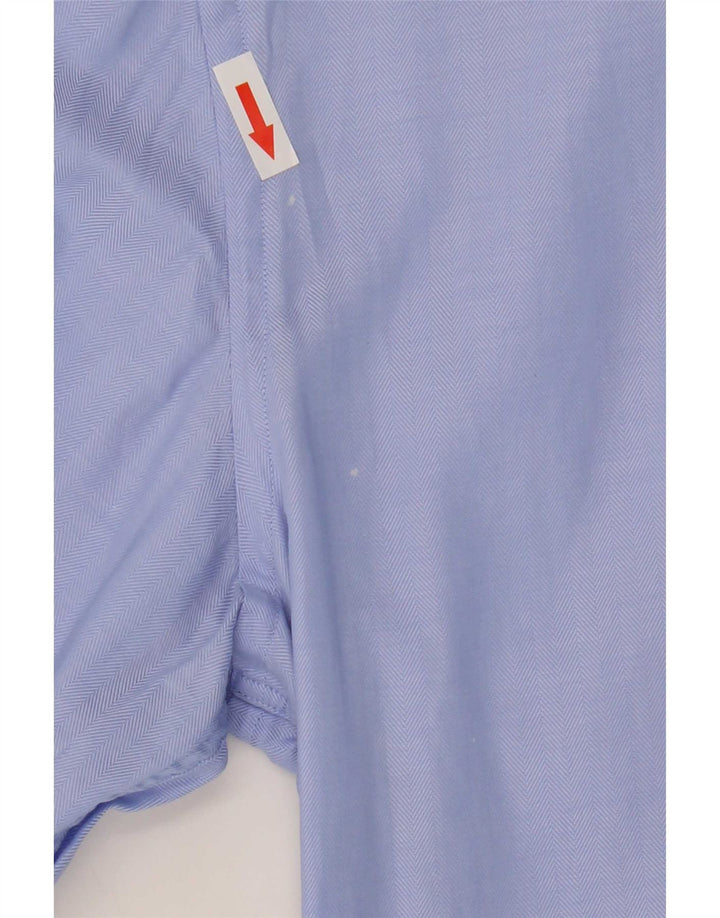 Camisa masculina Hugo Boss Slim Fit tamanho 42 grande algodão espinha de peixe azul