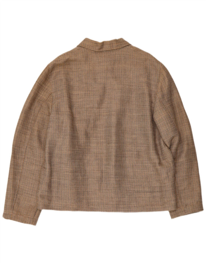 Jaqueta bomber masculina Monsoon UK 40 grande xadrez bege