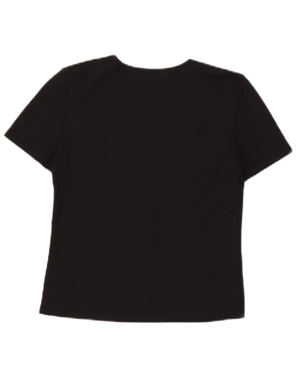 Camiseta feminina Zara Trafaluc Crop Top UK 14 Médio Preto