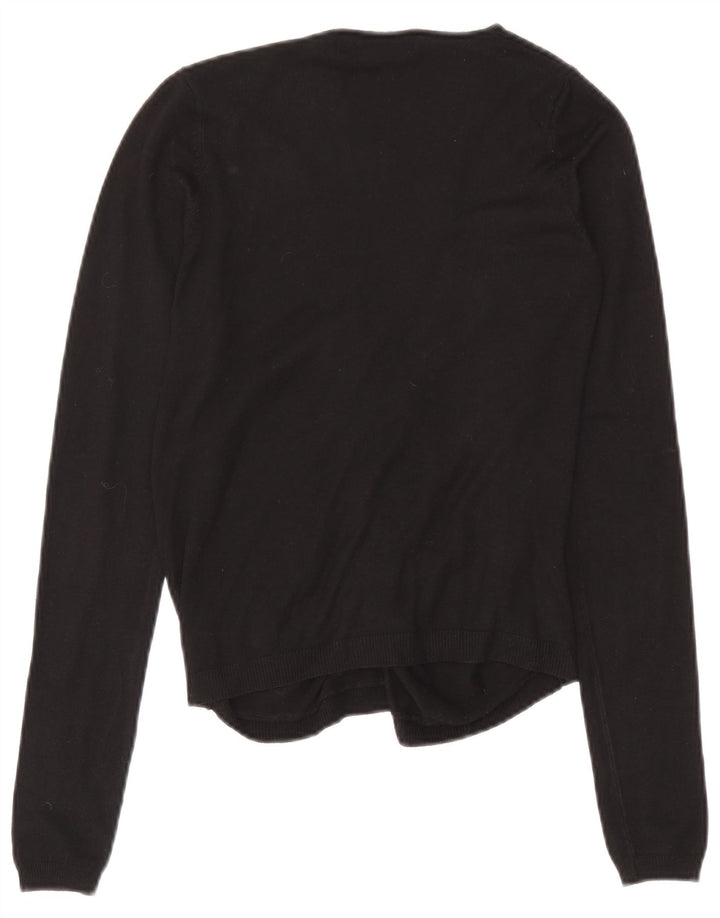 Suéter cardigã aberto feminino Zara Reino Unido 12 viscose preta média