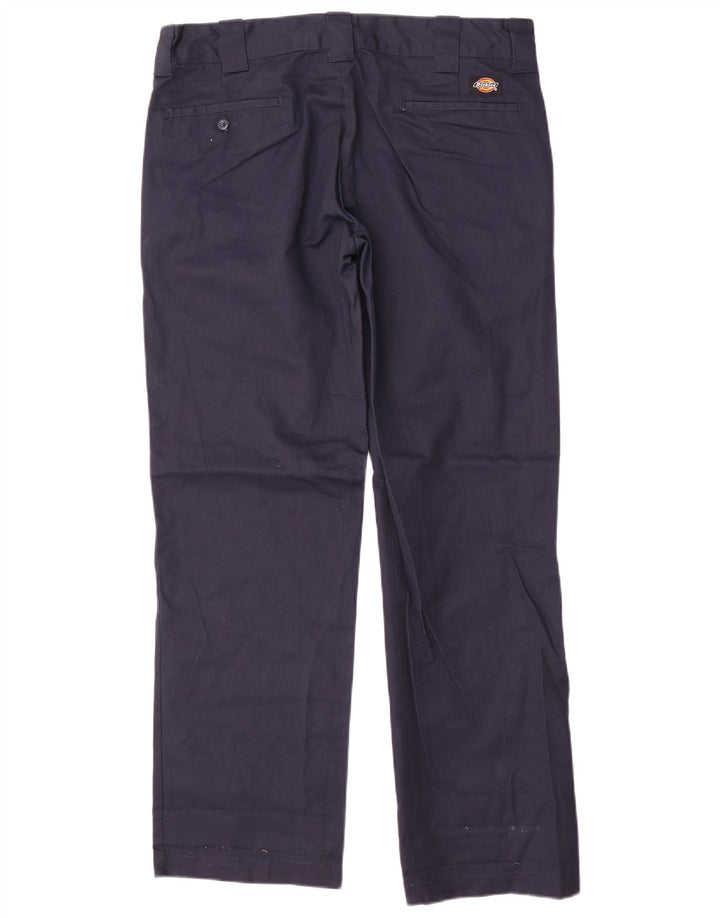 Calças Chino masculinas Dickies Slim Straight W34 L32 Azul Marinho Poliéster