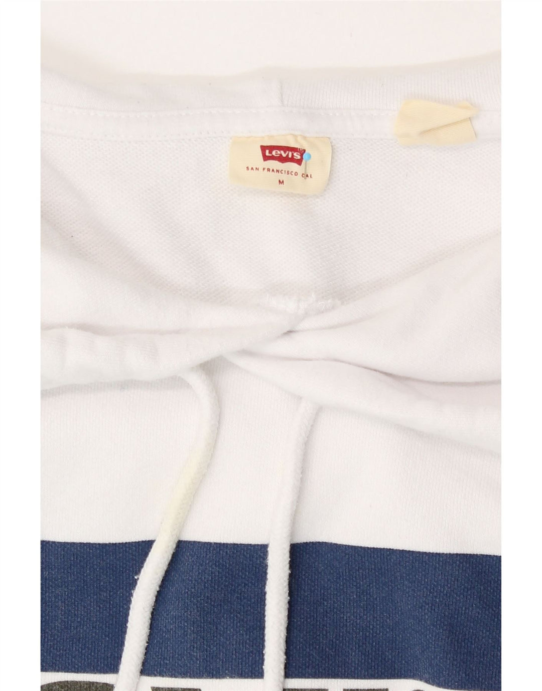 Suéter feminino Levi's com capuz grande e gráfico UK 14 algodão branco médio