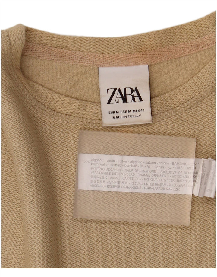 Camiseta masculina Zara Top médio algodão cáqui