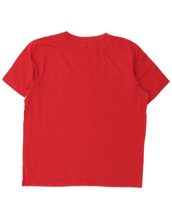 Camiseta masculina Bear Graphic Top XL algodão vermelho