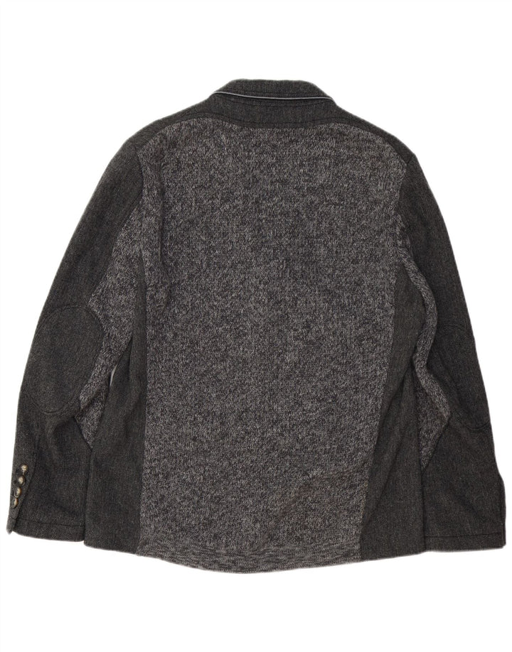 Jaqueta blazer masculina de 3 botões HUGO BOSS UE 50 grande espinha de peixe cinza