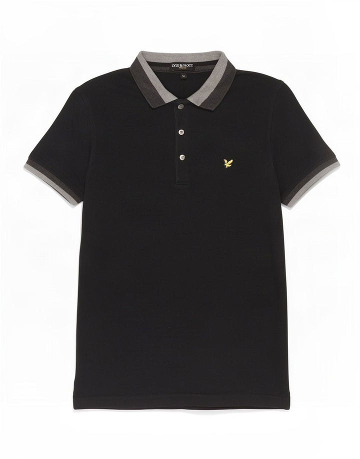 Camisa polo masculina Lyle & Scott médio preto colorblock algodão